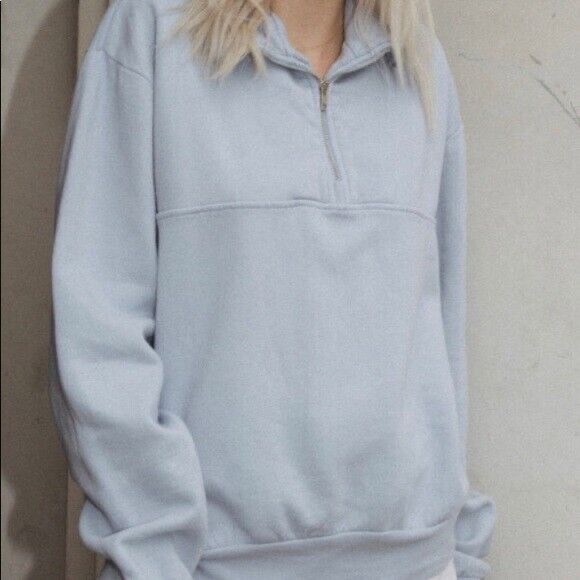 Brandy Melville blue quarter zip! Size S. - Picture 2 of 2